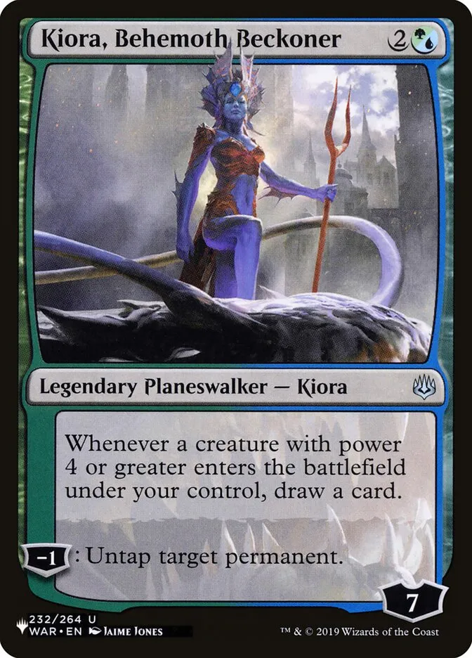2020 The List Kiora, Behemoth Beckoner #WAR-232 uncommon card image