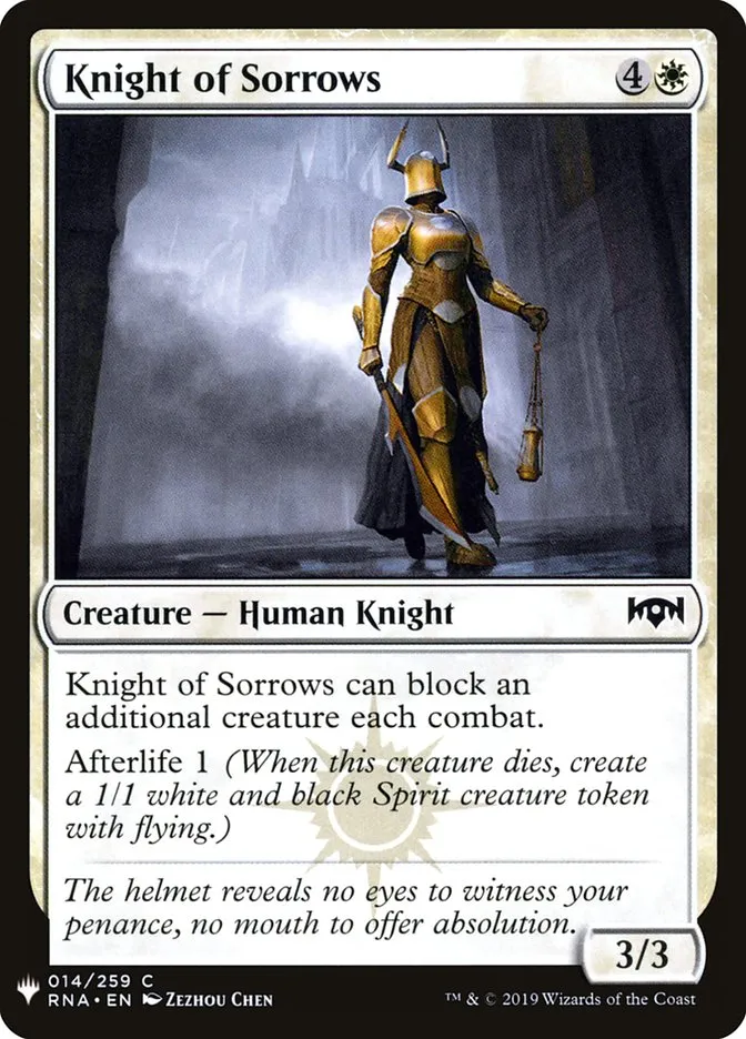 2020 The List Knight of Sorrows #RNA-14 common card image