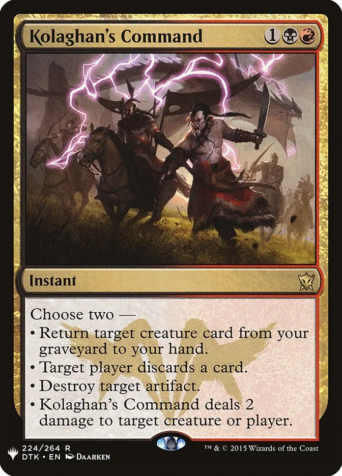 2020 The List Kolaghan's Command rare #DTK-224 rare card image