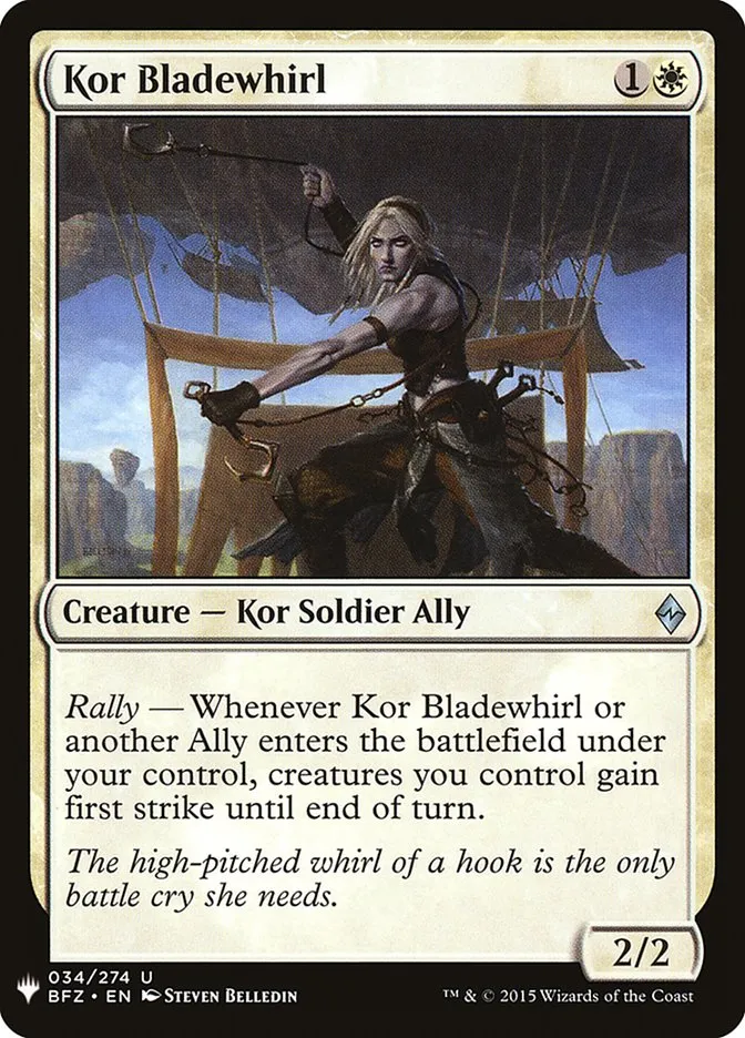 2020 The List Kor Bladewhirl #BFZ-34 uncommon card image