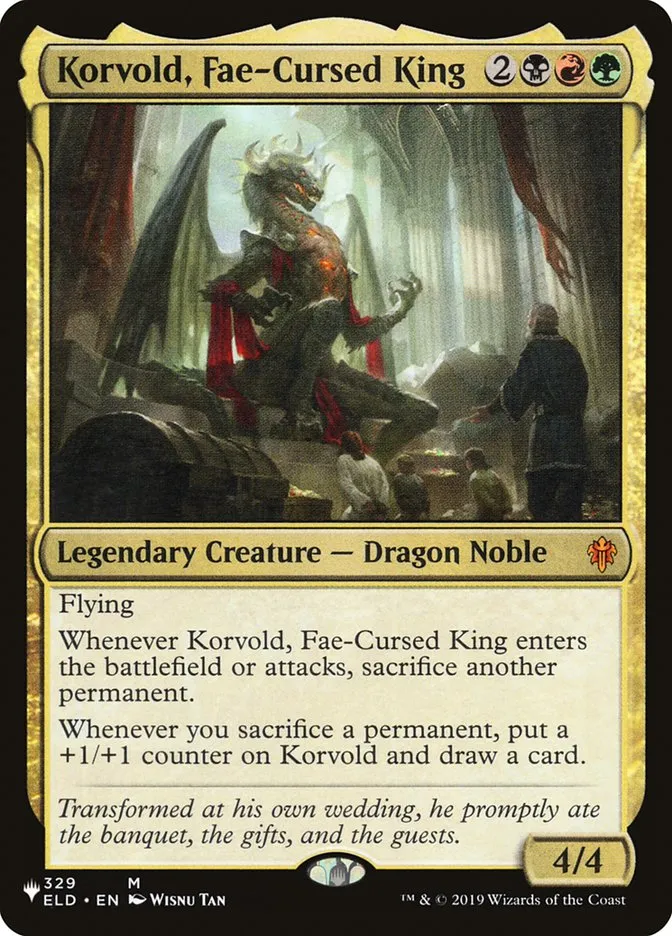 2020 The List Korvold, Fae-Cursed King #ELD-329 mythic card image