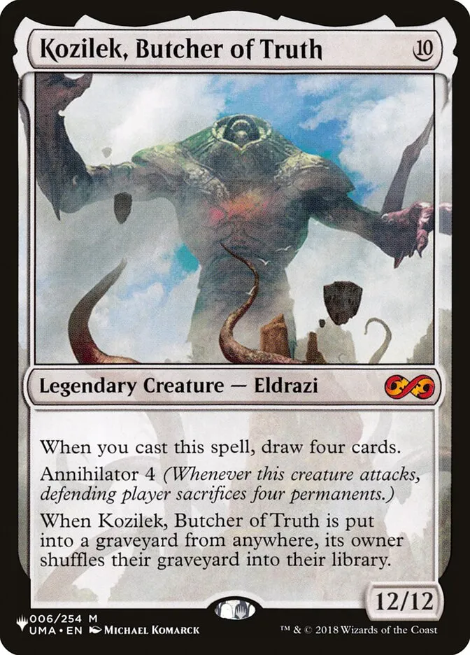 2020 The List Kozilek, Butcher of Truth #UMA-6 mythic card image