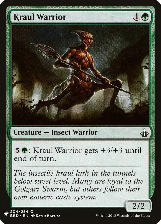 2020 The List Kraul Warrior #BBD-204 common card image