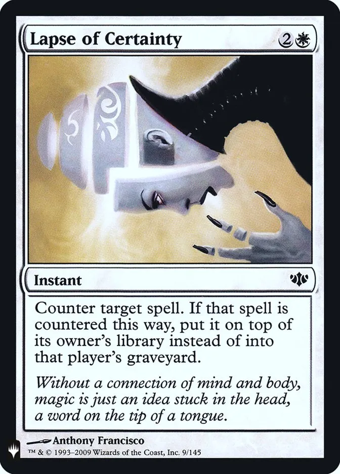 2020 The List Lapse of Certainty #CON-9 common card image