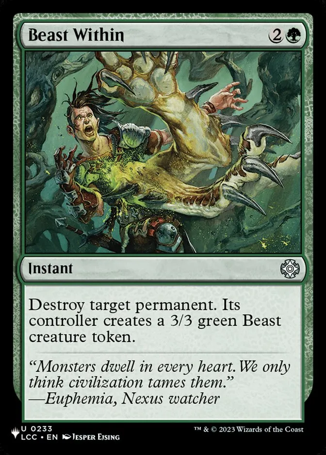 2020 The List Beast Within uncommon #LCC-233 uncommon card image
