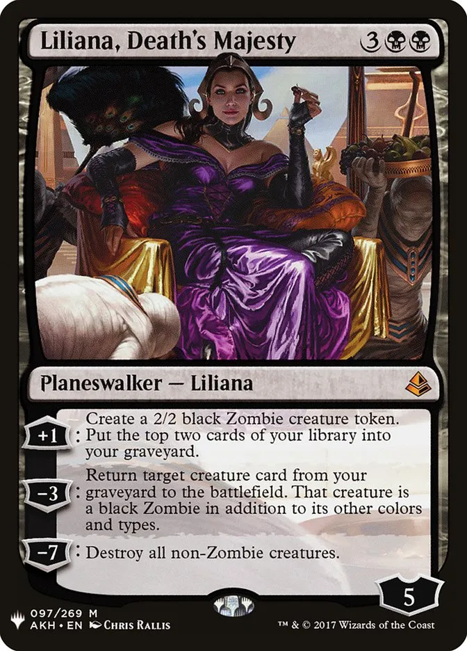 2020 The List Liliana, Death's Majesty #AKH-97 mythic card image
