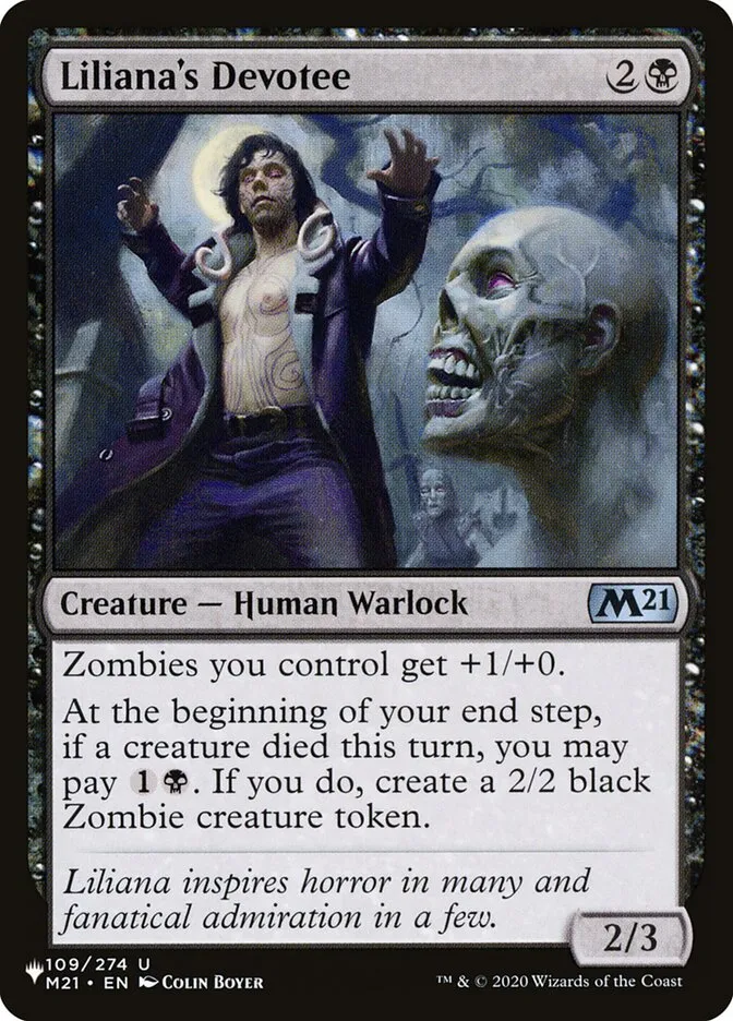 2020 The List Liliana's Devotee uncommon #M21-109 uncommon card image