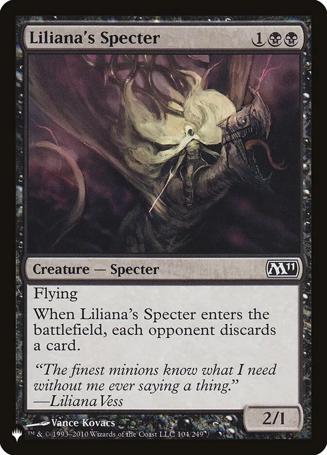 2020 The List Liliana's Specter #M11-104 common card image