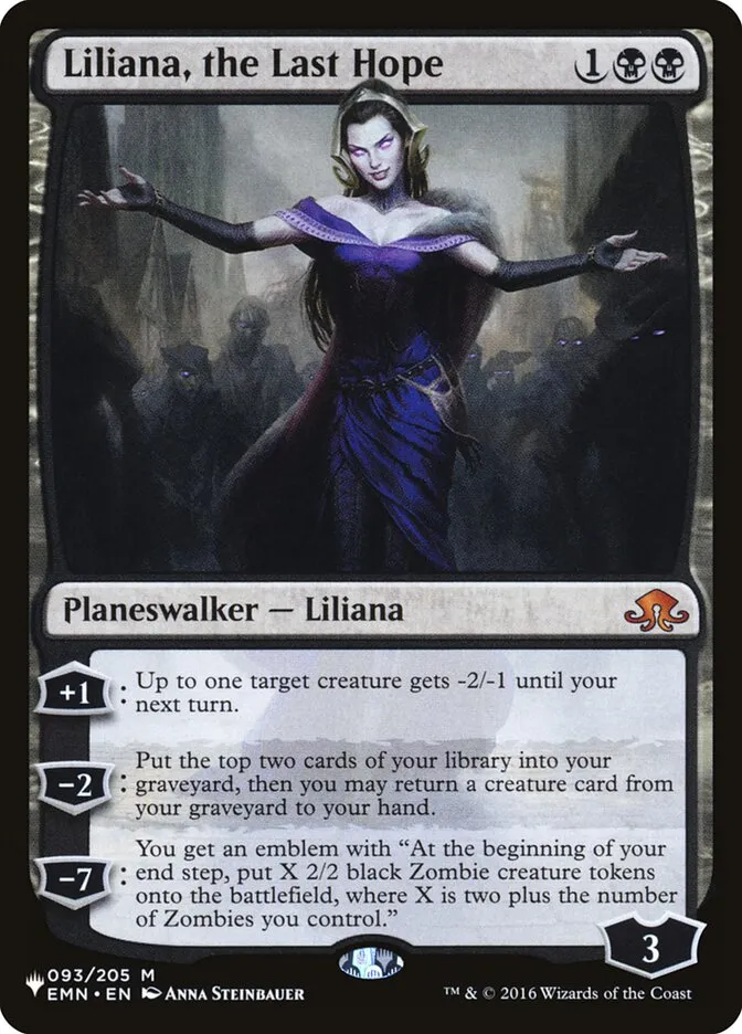 2020 The List Liliana, the Last Hope #EMN-93 mythic card image