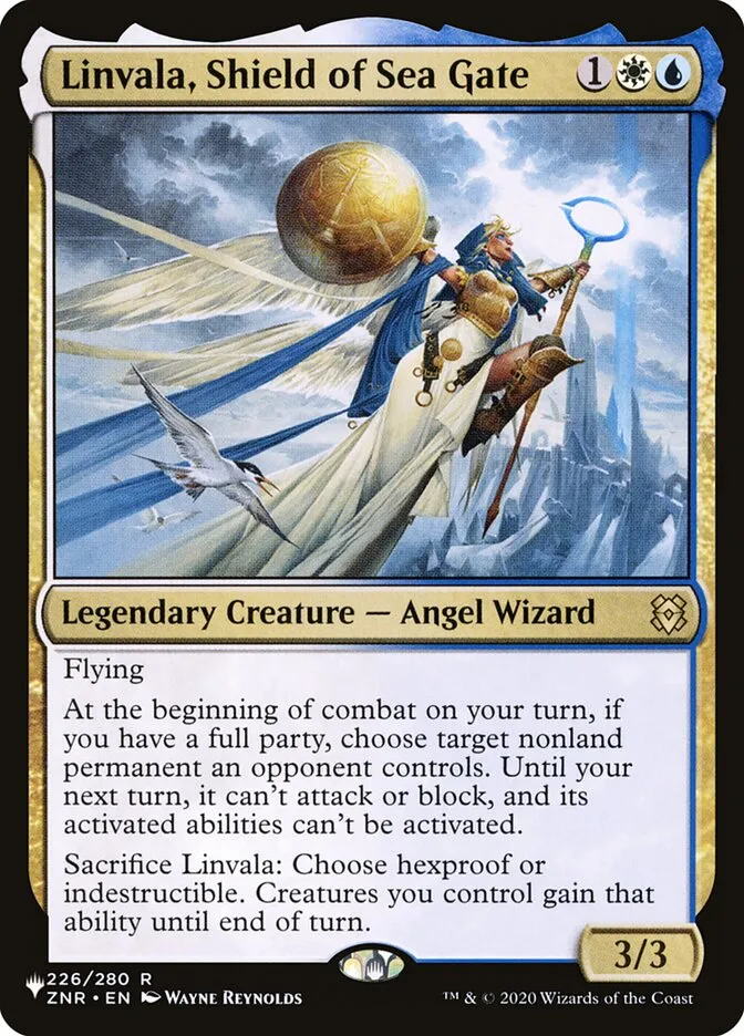 2020 The List Linvala, Shield of Sea Gate #ZNR-226 rare card image