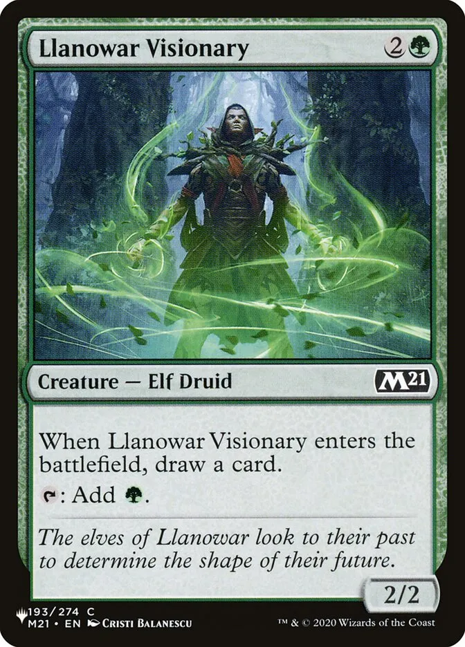 2020 The List Llanowar Visionary #M21-193 common card image