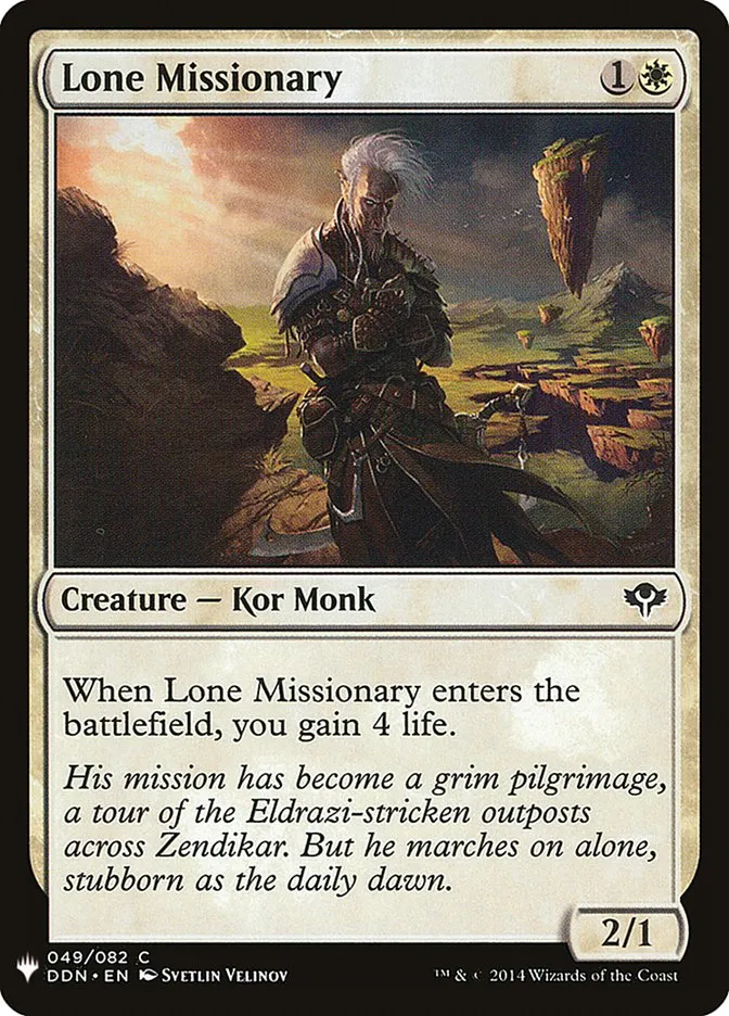 2020 The List Lone Missionary #DDN-49 common card image