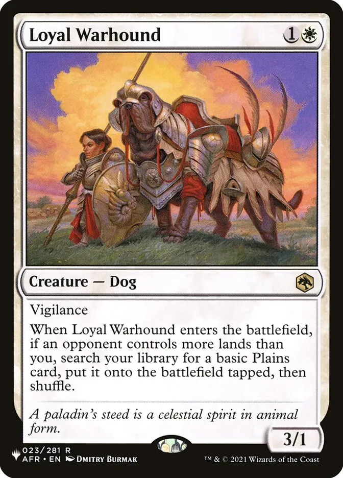 2020 The List Loyal Warhound #AFR-23 rare card image