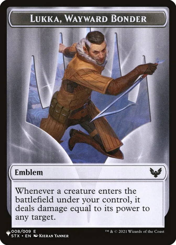 2020 The List Lukka, Wayward Bonder Emblem #TSTX-8 common card image