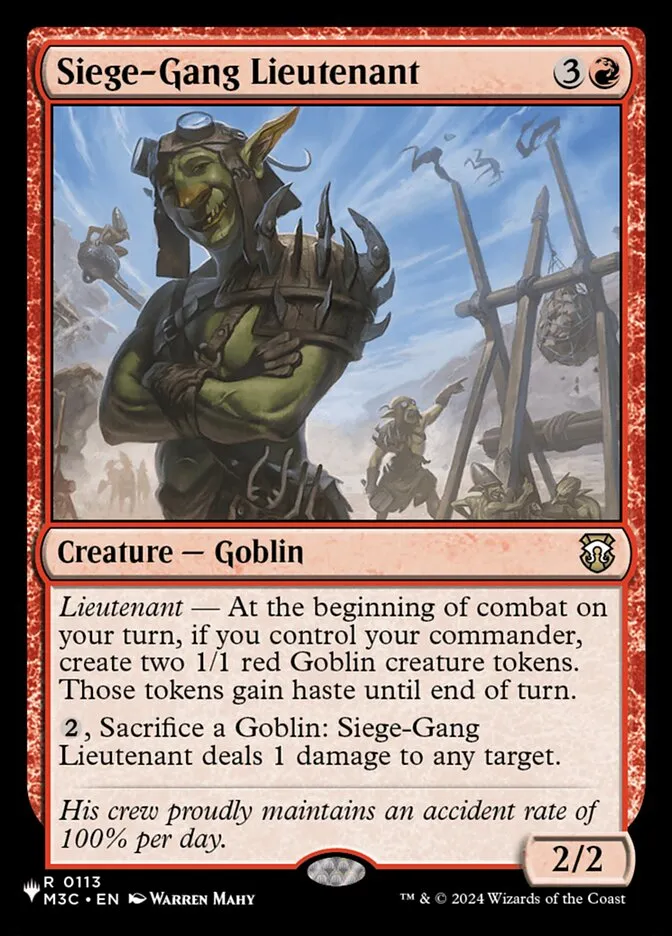 2020 The List Siege-Gang Lieutenant #M3C-113 rare card image