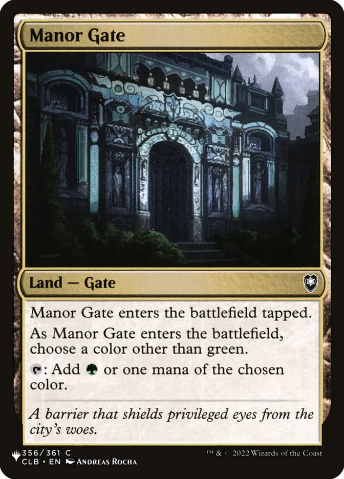 2020 The List Manor Gate common #CLB-356 common card image