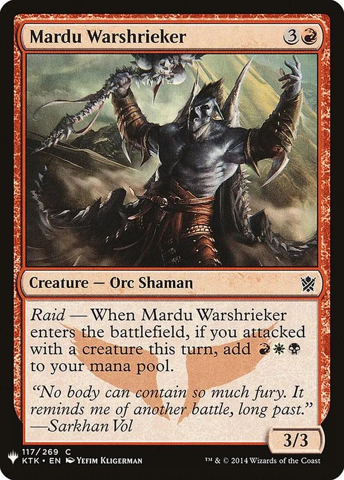 2020 The List Mardu Warshrieker #KTK-117 common card image