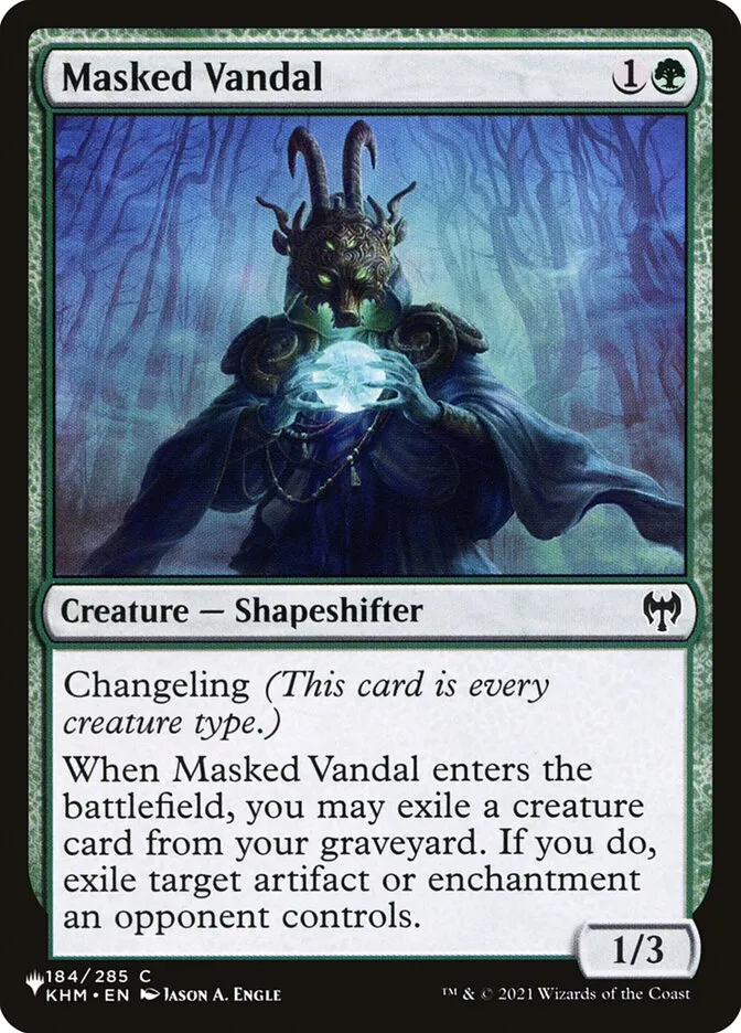 2020 The List Masked Vandal #KHM-184 common card image
