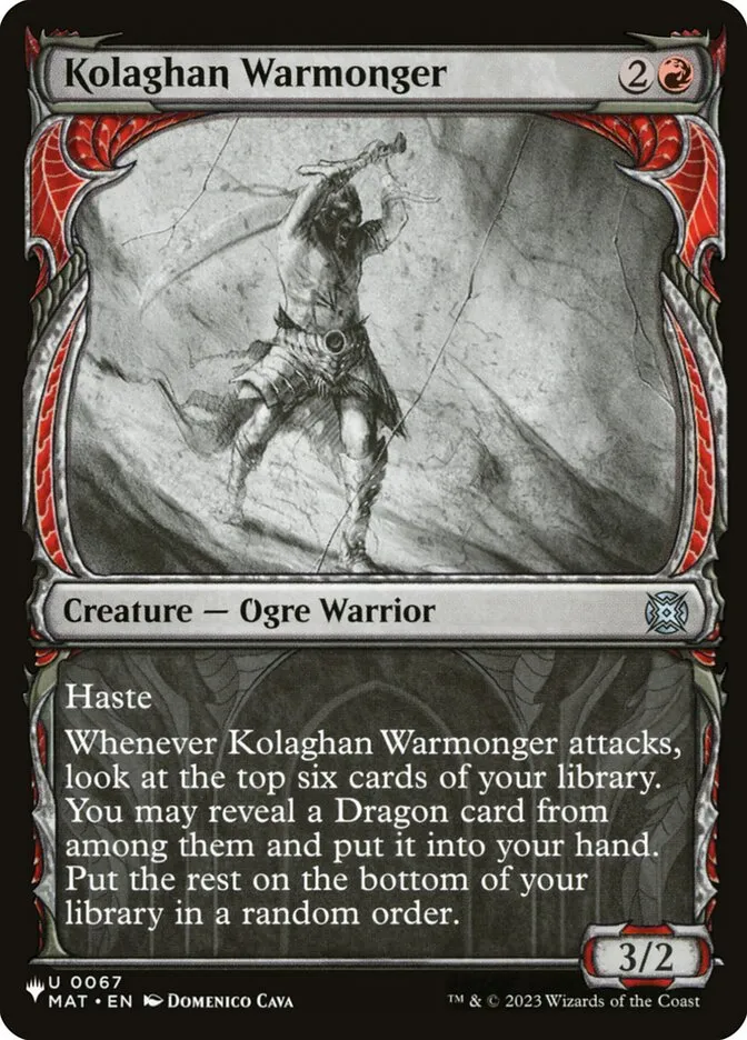 2020 The List Kolaghan Warmonger #MAT-67 uncommon card image