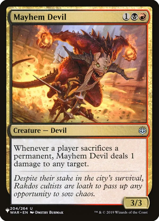 2020 The List Mayhem Devil uncommon #WAR-204 uncommon card image