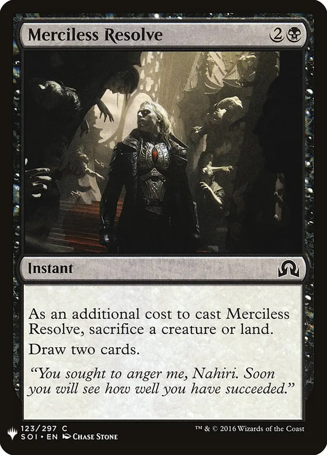 2020 The List Merciless Resolve #SOI-123 common card image