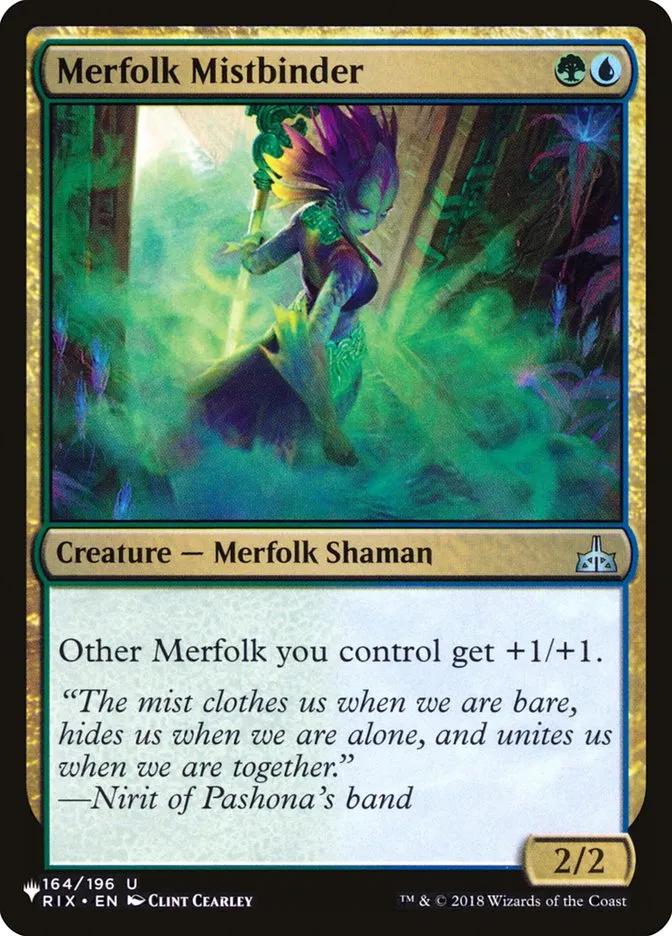 2020 The List Merfolk Mistbinder #RIX-164 uncommon card image