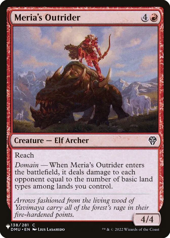 2020 The List Meria's Outrider #DMU-138 common card image