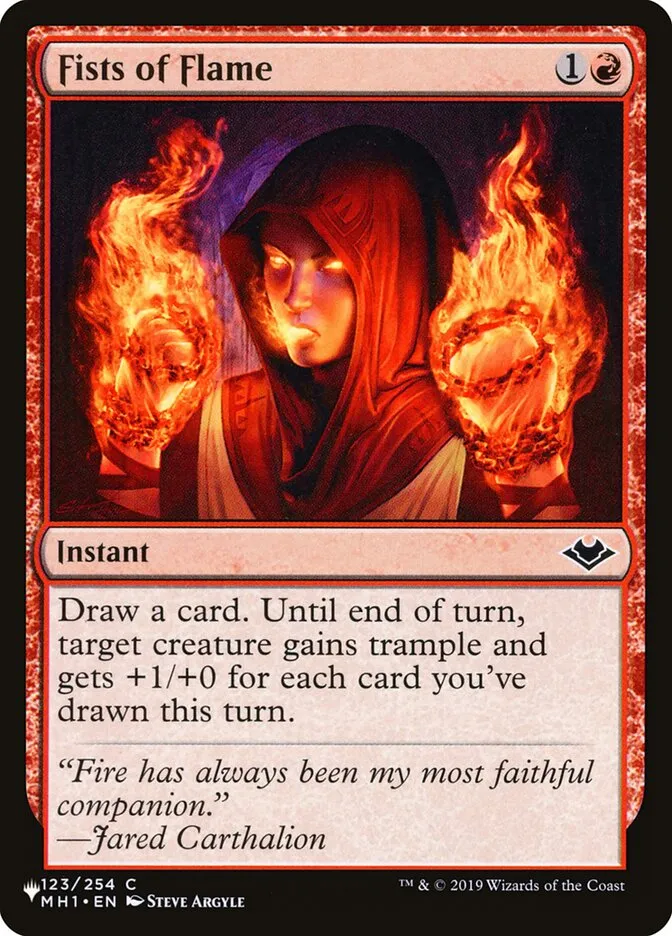 2020 The List Fists of Flame #MH1-123 common card image