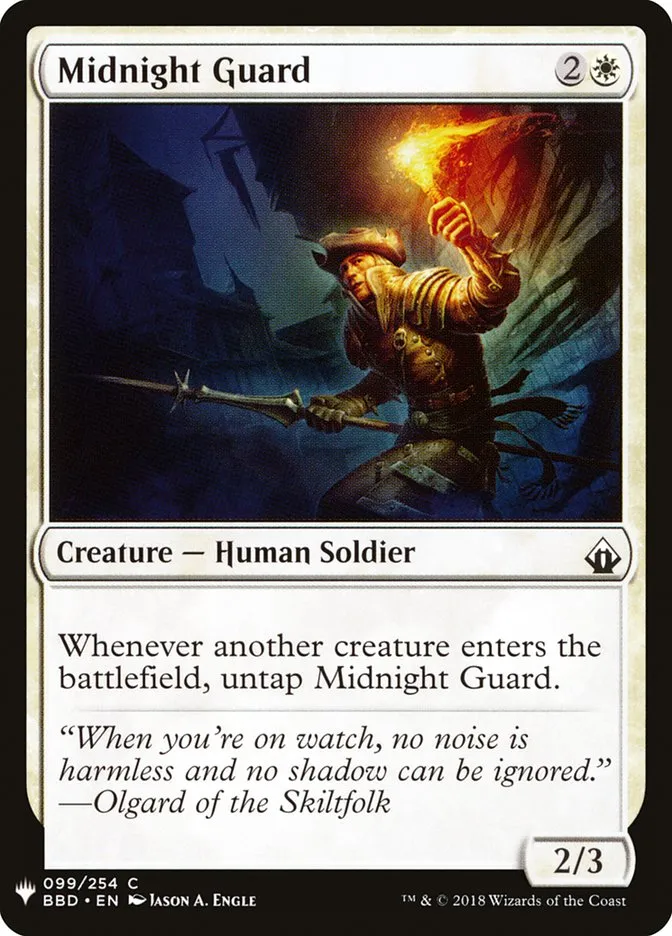 2020 The List Midnight Guard #BBD-99 common card image