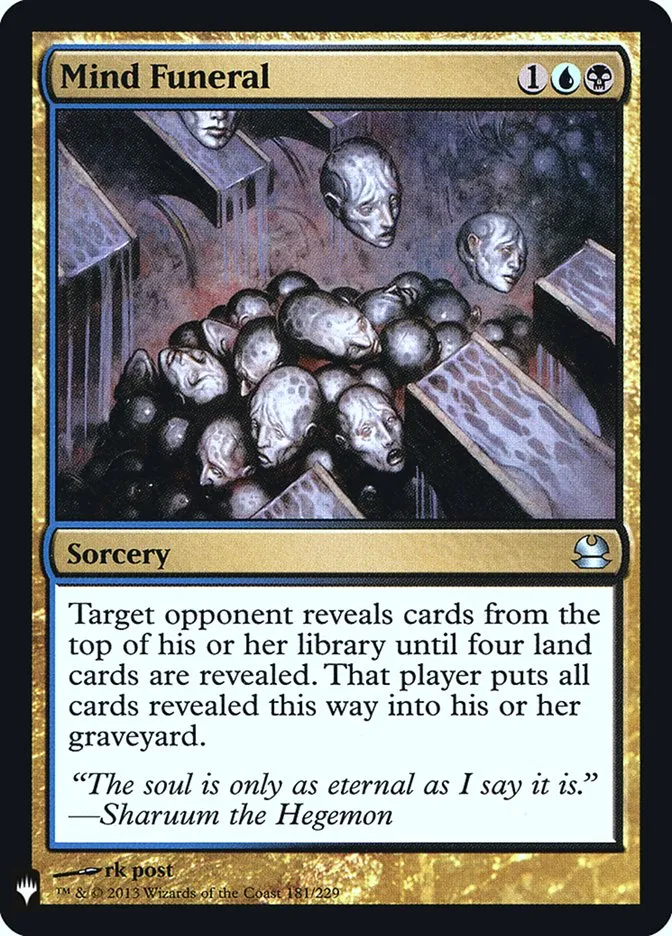 2020 The List Mind Funeral #MMA-181 uncommon card image