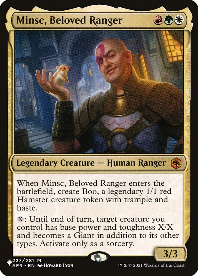 2020 The List Minsc, Beloved Ranger #AFR-227 mythic card image