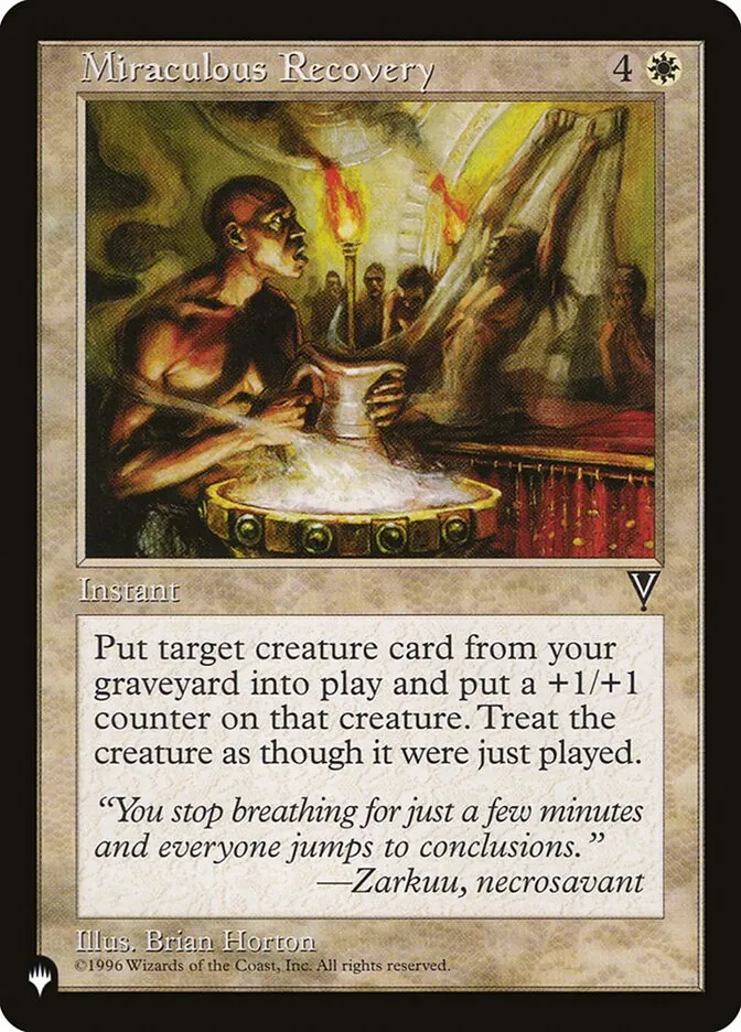 2020 The List Miraculous Recovery #VIS-13 uncommon card image