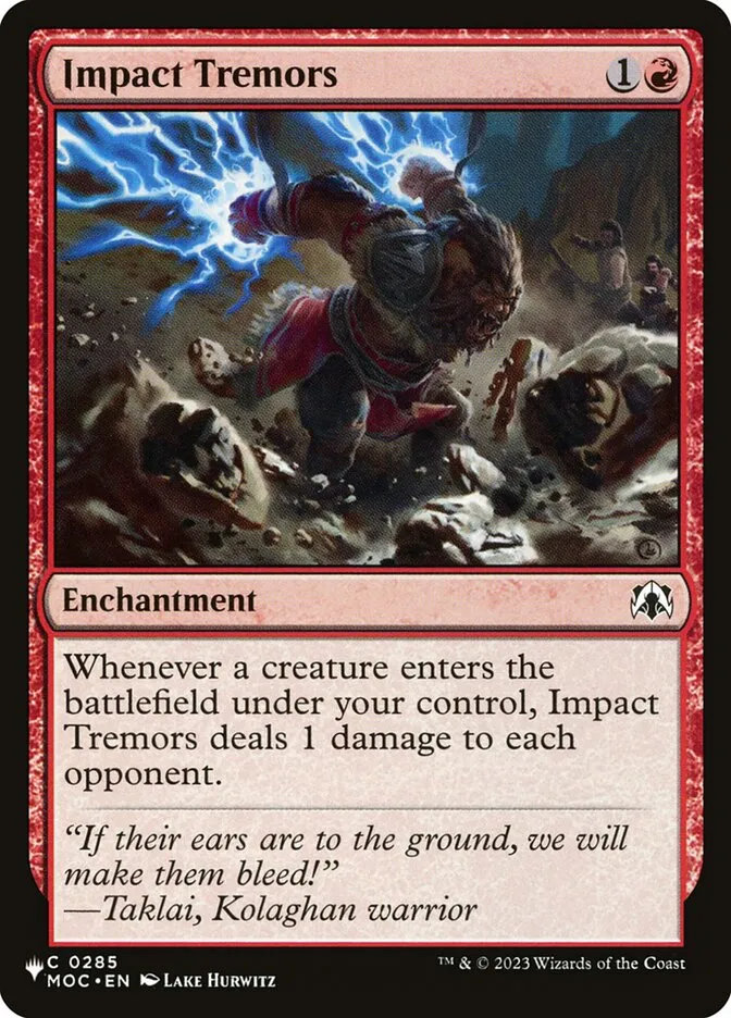 2020 The List Impact Tremors #MOC-285 common card image