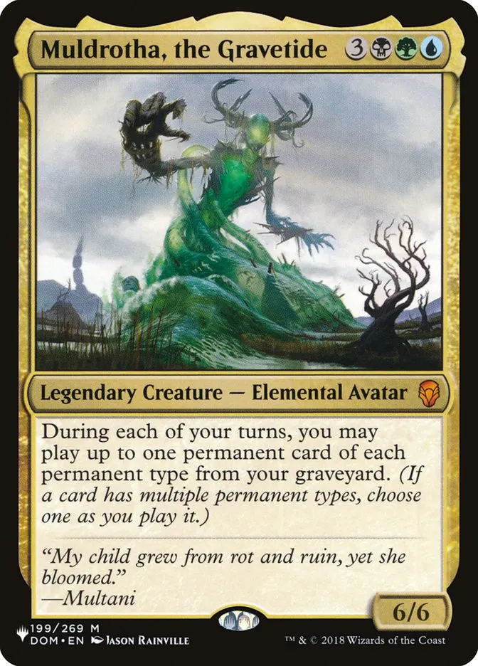 2020 The List Muldrotha, the Gravetide #DOM-199 mythic card image