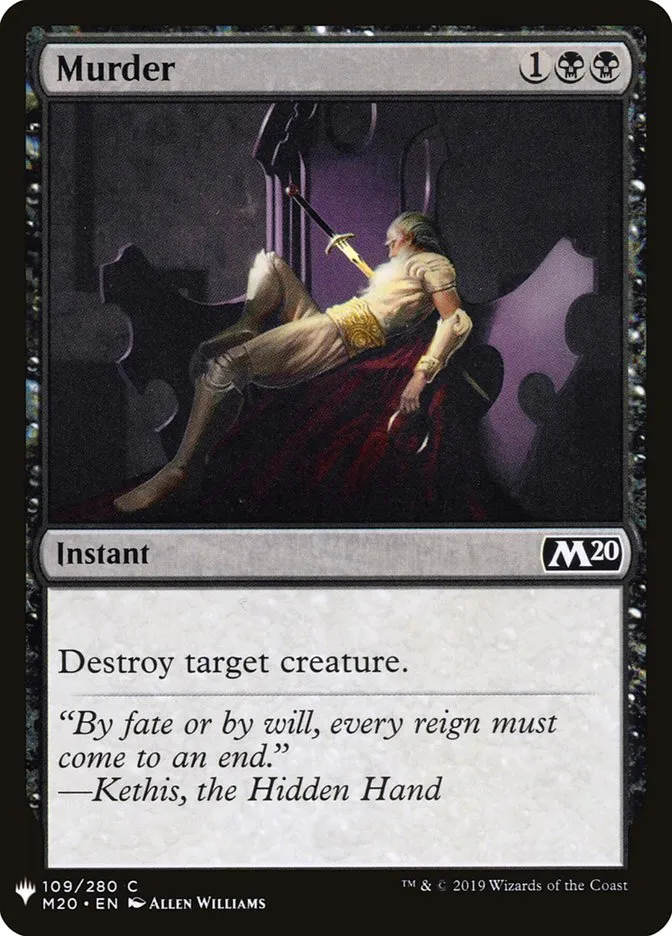 2020 The List Murder common #M20-109 common card image
