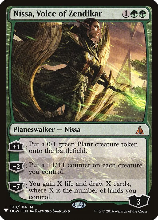 2020 The List Nissa, Voice of Zendikar #OGW-138 mythic card image