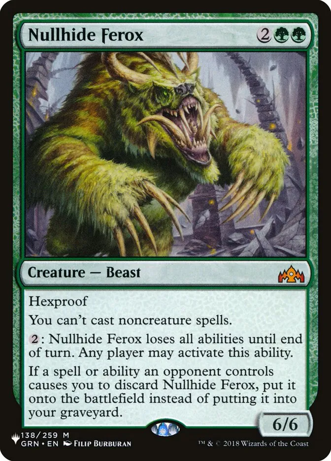 2020 The List Nullhide Ferox #GRN-138 mythic card image