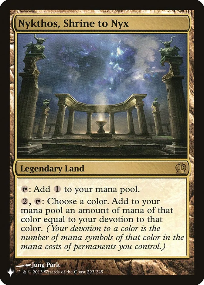 2020 The List Nykthos, Shrine to Nyx #THS-223 rare card image