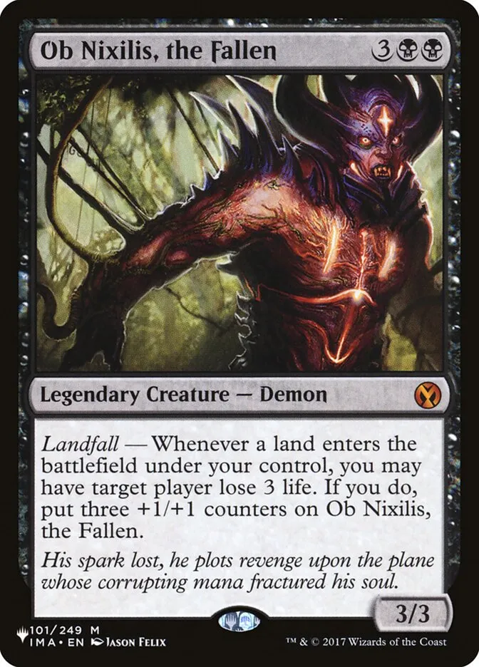 2020 The List Ob Nixilis, the Fallen #IMA-101 mythic card image