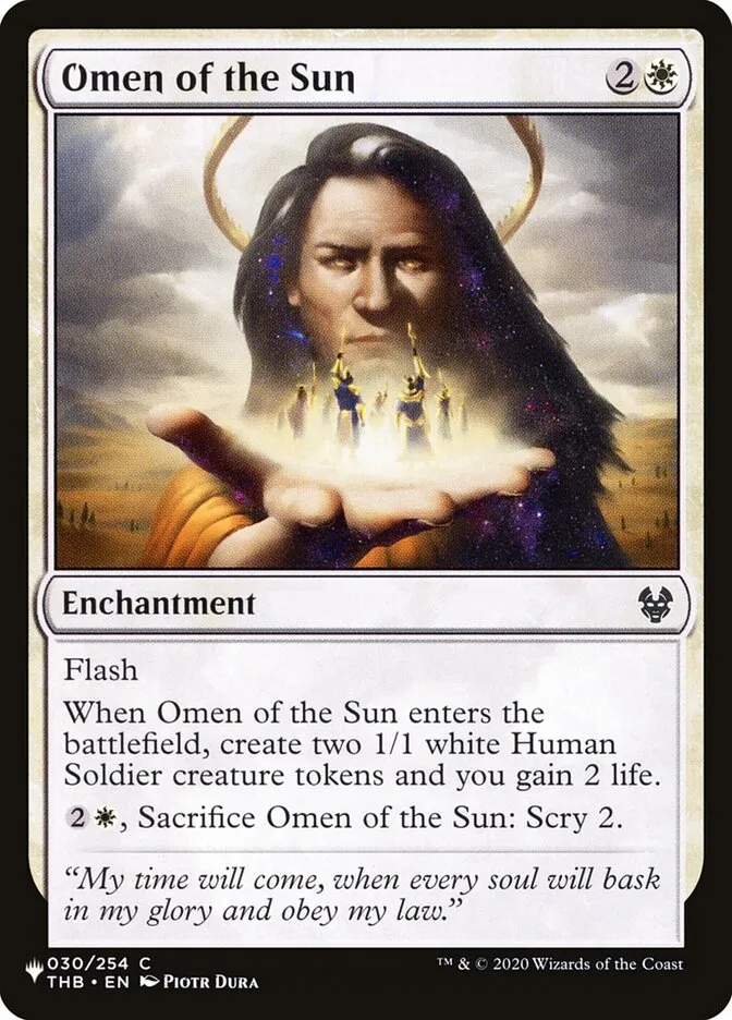 2020 The List Omen of the Sun #THB-30 common card image