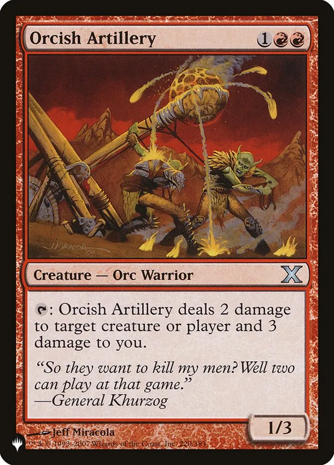2020 The List Orcish Artillery uncommon #10E-220 uncommon card image