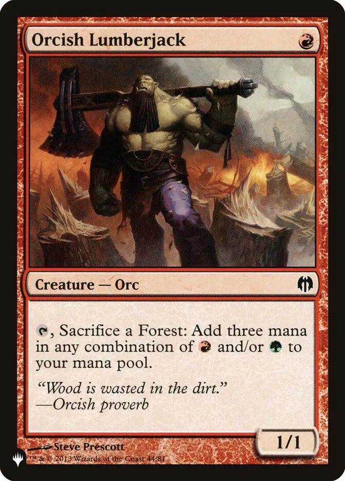 2020 The List Orcish Lumberjack #DDL-44 common card image