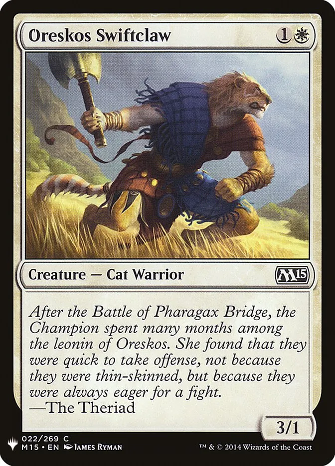 2020 The List Oreskos Swiftclaw #M15-22 common card image