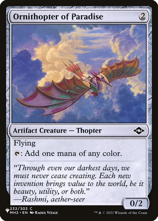 2020 The List Ornithopter of Paradise #MH2-232 common card image