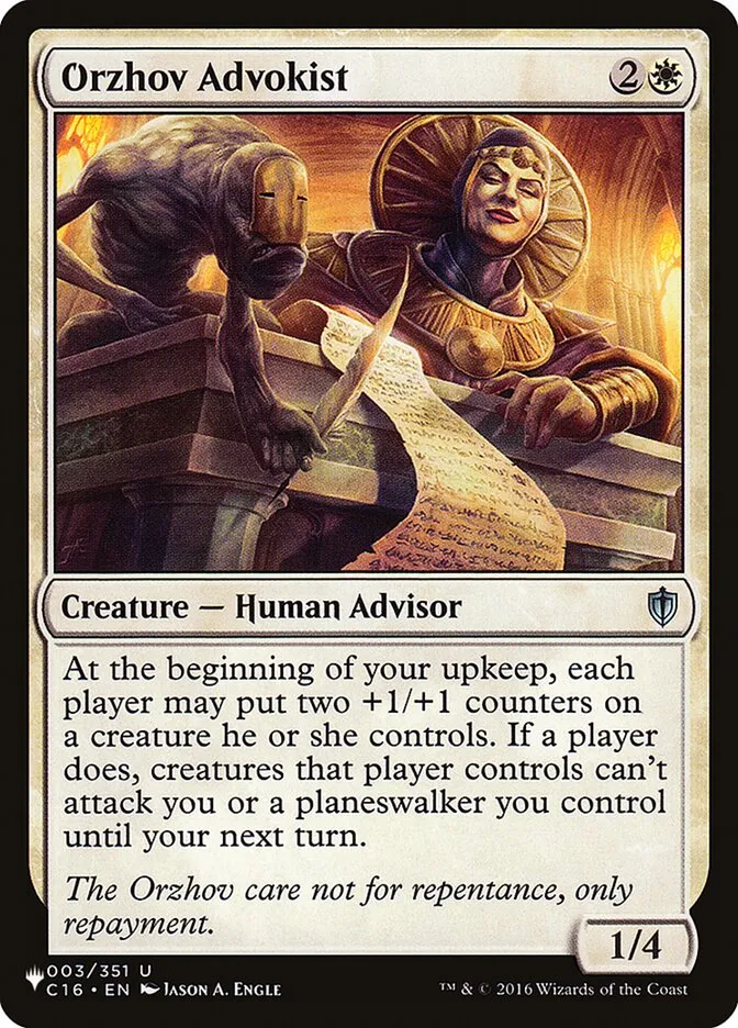 2020 The List Orzhov Advokist #C16-3 uncommon card image