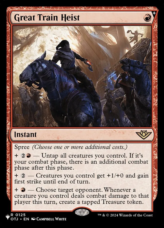 2020 The List Great Train Heist #OTJ-125 rare card image