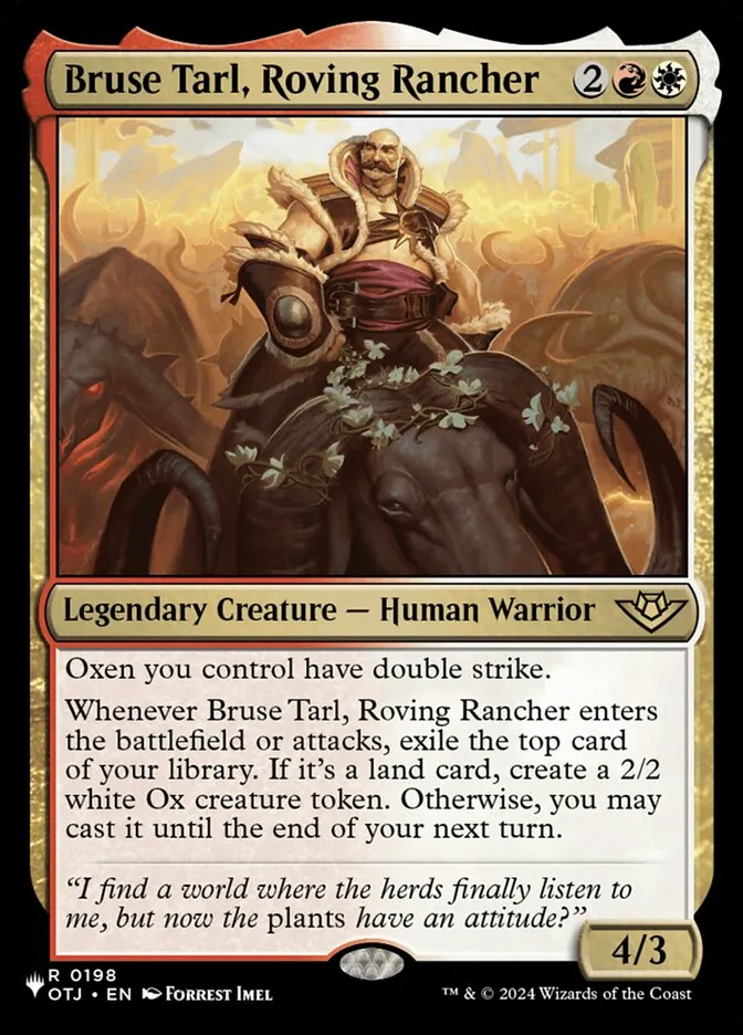 2020 The List Bruse Tarl, Roving Rancher #OTJ-198 rare card image