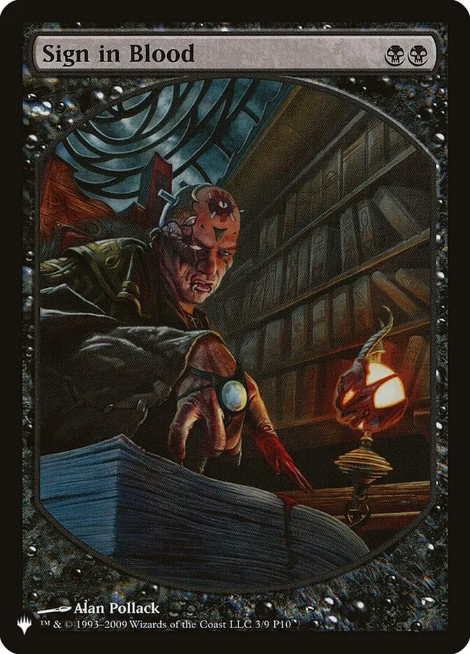 2020 The List Sign in Blood #P10-3 rare card image