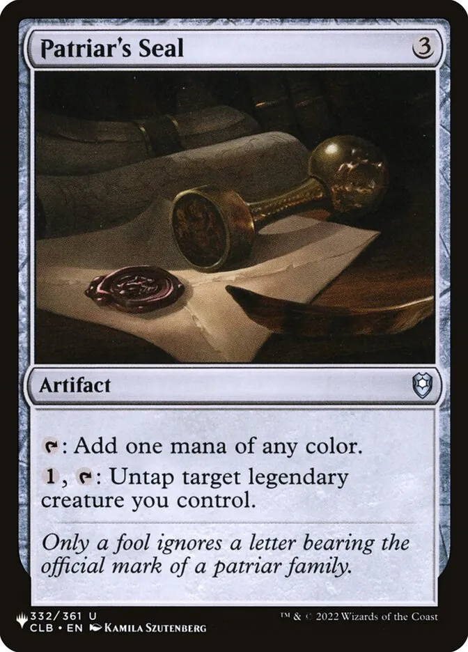 2020 The List Patriar's Seal #CLB-332 uncommon card image