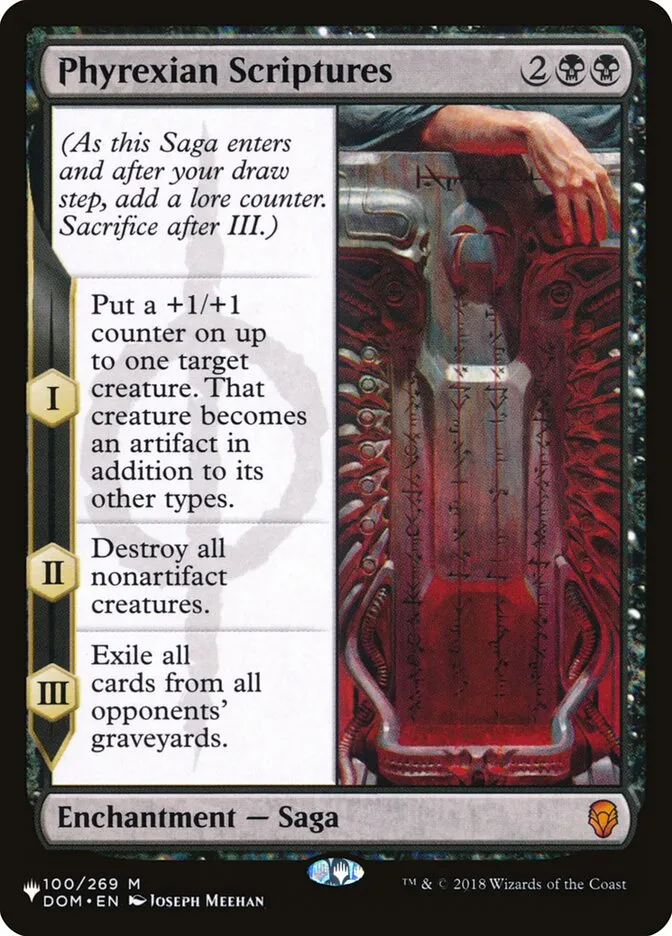 2020 The List Phyrexian Scriptures mythic #DOM-100 mythic card image